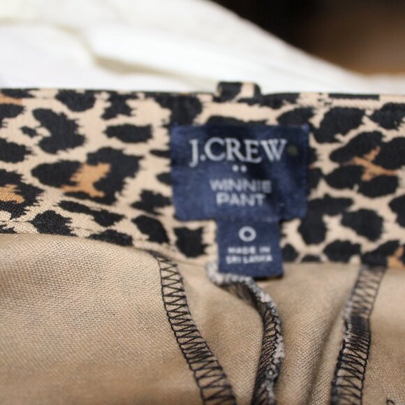 J. CREW WINNIE PANT Leopard Print Size 0 NWOT's - Picture 7 of 10
